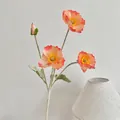 Amapola artificial coral con tallo flocado para decoración elegante de interiores - Coral Degradado