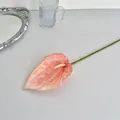 Flor de Anturio artificial impresa en 3D rosa y blanco jaspeado con tallo verde - Rosa