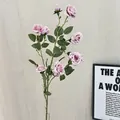Ramo de rosas artificiales degradado púrpura claro para decoración elegante del hogar - Púrpura