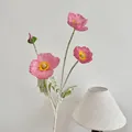 Delicate pink flocked artificial Iceland poppy flower spray for elegant home decor - Dusty Pink