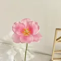 Single realistic 3D printed pink tulip with silk texture and yellow stamens - Pink