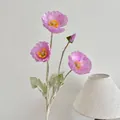 Pinkish purple artificial Icelandic poppy with flocked stem and lifelike silk petals - Purple