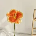 Single 3D printed artificial tulip with orange-yellow gradient petals and a green stem - Orange