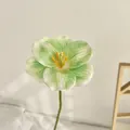 Realistic 3D printed single tulip with white green petals and yellow stamen for decor - Green
