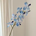 Single stem 3D printed blue orchid with natural spots for home and wedding decor - Light Blue