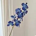 3D printed blue gradient faux orchids with natural silk texture for home floral decor - Dark Blue