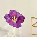 3D printed artificial tulip with purple gradient petals and realistic green stem - Deep purple