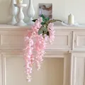 Flores de glicina rosa colgantes para decoración de chimeneas y bodas elegantes - Rosa Claro