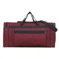 Grand sac de sport bordeaux avec poignées noires et bandoulière réglable pour voyage - Rouge