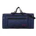 Grand sac de sport bleu marine en toile avec broderie SPORT rouge et bandoulière réglable - Bleu