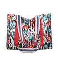 Floral zebra print tote bag with vibrant colors and wide straps for daily fashion - Zebra Print Floral (Pattern 2)