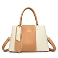 Elegante Handtasche in Beige und Braun mit Känguru-Logo und verstellbarem Riemen - Weißes Khaki