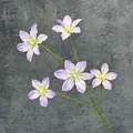 Ramo di clematide artificiale a cinque teste viola chiaro con stami gialli vivaci - Viola Chiaro