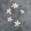 Ramo di clematide artificiale con cinque capolini in seta sfumati viola e bianchi - Viola