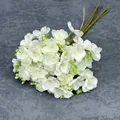 Single bundle of white silk jasmine flowers with green buds for home decoration - White