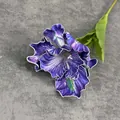 Fleur d'iris artificielle violette avec pétales réalistes en EVA et tige verte - Bleu clair