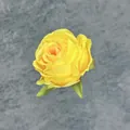 Artificial silk rose flower head in bright lemon yellow for DIY wedding decorations - Yellow