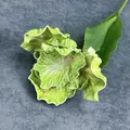 Tige unique d'iris artificiel en EVA avec pétales vert clair et bords ondulés blancs - Vert Clair