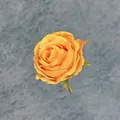 Artificial silk rose flower head in bright yellow for DIY wedding and home decor - Orange
