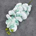 Artificial 9-head white and blue gradient phalaenopsis orchid branch for home decor - Blue White Gradient (No.4)