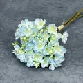 Artificial jasmine bouquet in light blue with pale yellow centers for home decor - Light Blue