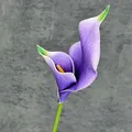 Single purple calla lily faux flower with realistic dual-petal EVA texture for decor - Purple