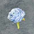 Artificial light blue silk rose head with layered petals for wedding DIY decoration - Blue