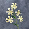 Artificial 5-head lily branch with cream petals and yellow stripes for home decor - Champagne