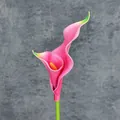 Realistic peach pink and green EVA calla lily artificial flower for home decor - Light Rose Red