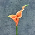 Realistic orange EVA artificial calla lily flower with yellow-green gradient and stem - Orange Red