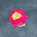 Artificial peony flower head in bright pink and pale yellow for DIY wedding decor - Bicolor Rose Red