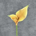 Artificial calla lily in vibrant yellow and orange gradient with green accents - Autumn Orange