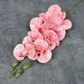 Roze gevlekte kunstmatige orchideetak met bloemblaadjes en groene bloemknoppen - Pink Spotted (No.9)