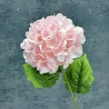Realistischer rosa Hortensienstiel mit grünen Blättern für Hochzeit und Heimdekoration - Rosa