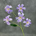 Single stem artificial lily with five purple spotted flower heads for home decoration - Purple