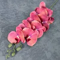 Kunstmatige orchideetak donkerroze met 9 bloemhoofden voor bruiloftdecoratie - Deep Pink (No.10)