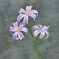Lis artificiel à trois fleurs violettes tachetées pour décoration d'intérieur - Violet
