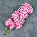 Roze paarse kunstmatige orchidee tak met realistische bloemblaadjes en groene knoppen - Pink Purple (No.11)