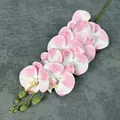 Roze en witte kunstorchidee met 9 koppen en realistische filmstructuur decor - Pale Pink (No.15)