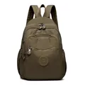 Sac à dos en nylon lavé vert olive avec logo rond et poches zippées multiples - Vert Militaire