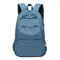 Waterdichte mistblauwe casual rugzak met meerdere ritsen en brede schouderbanden - Saffierblauw