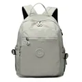 Lichtgrijze waterdichte unisex laptoprugzak van minimalistische nylon stof - Lichtgrijs