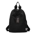 Classic black water-resistant backpack for students with metal lock and adjustable straps - Black