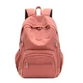 Sac à dos polyvalent en nylon vieux rose avec plusieurs poches zippées pour l'extérieur - Rose