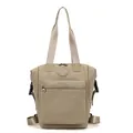 Waterproof khaki nylon backpack with large capacity and multi-functional shoulder straps - Khaki