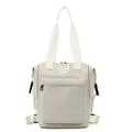 Waterproof nylon backpack for couples in off-white with leather logo and side buckles - Off White