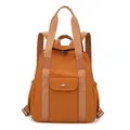 Wasserabweisender Nylon-Rucksack in Brau-Orange mit verstellbaren Trägern und Fronttasche - Orange
