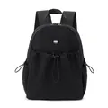 Minimalist black water-resistant nylon backpack with drawstring and large capacity - Black