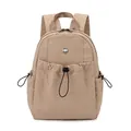 Water-resistant khaki nylon backpack with drawstring pockets and large capacity - Khaki