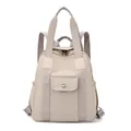 Minimalistischer beiger wasserdichter Nylon Rucksack mit verstellbaren Gurten - Creme